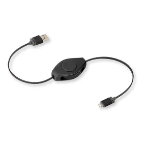 ReTrak ETLTUSBWT 3.2ft 2.4A Retractable Charge & Sync Lightning Cable