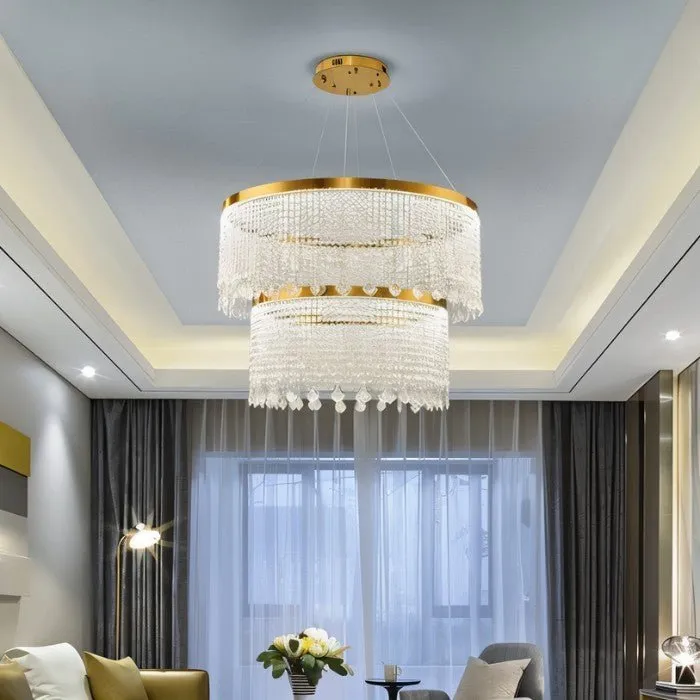 Rexana Crystal Tiered Chandelier - Open Box