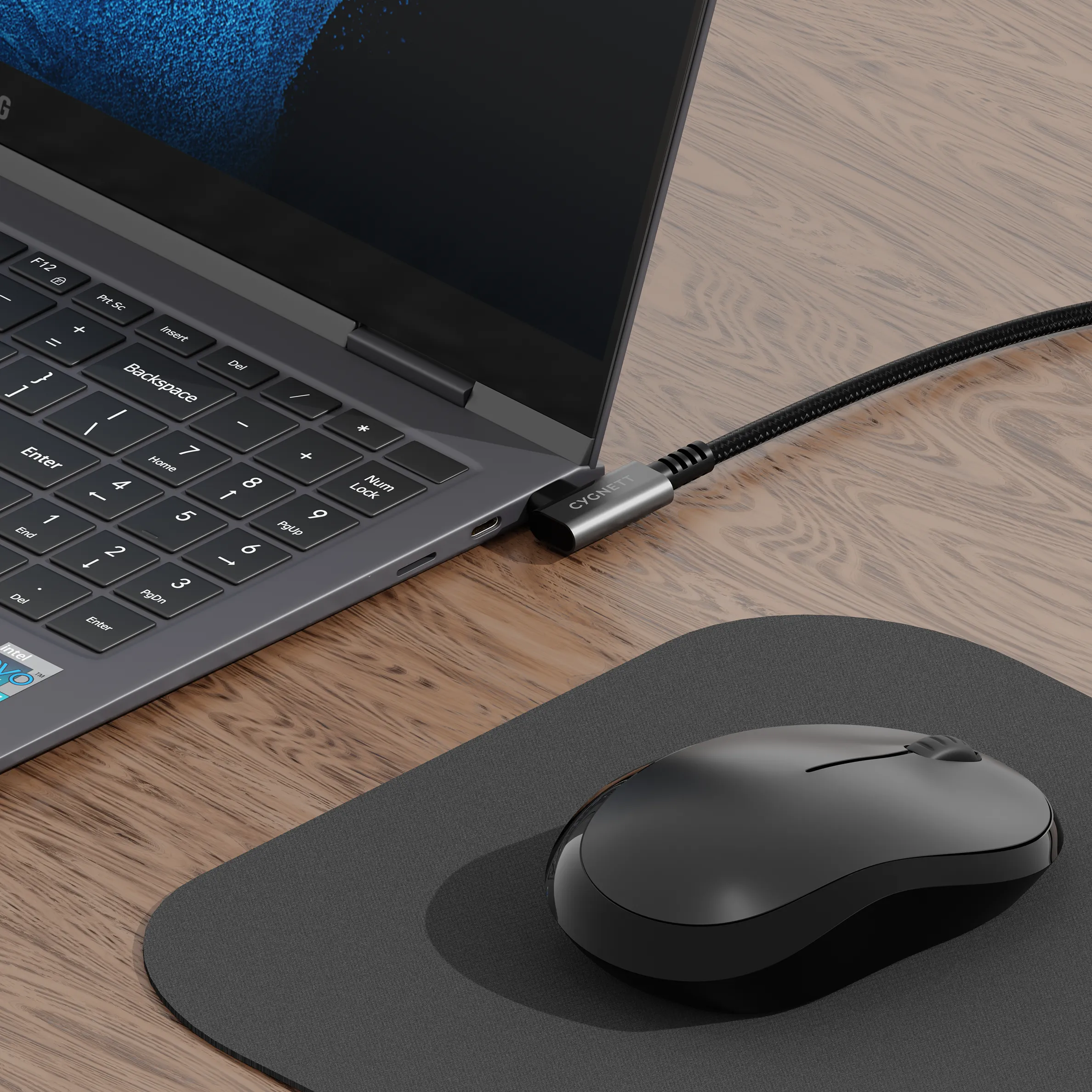 Right Angle USB-C - USB-C Cable - 1M