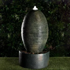 Rippled Black Oval Water Feature