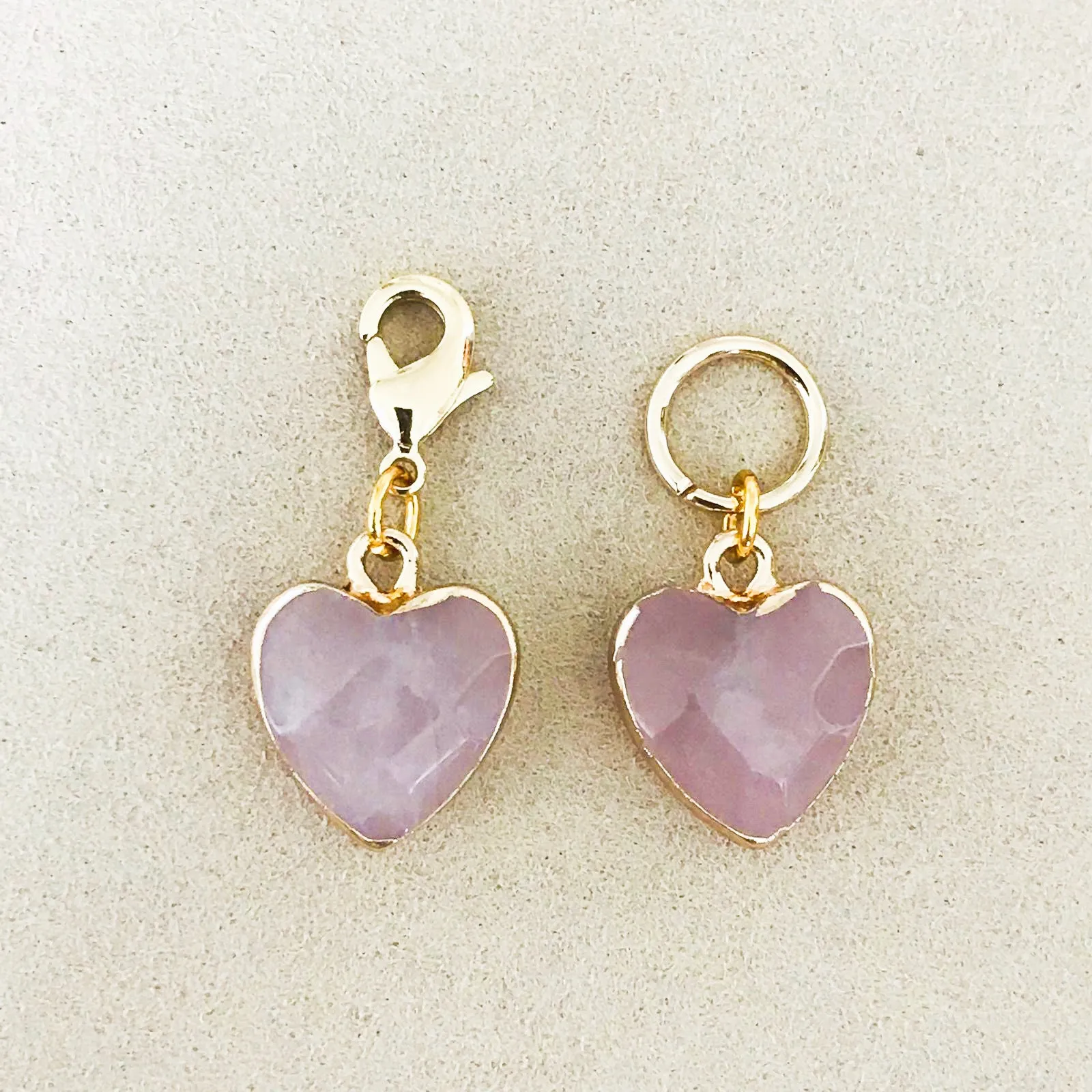 Rose Quartz Heart Charm
