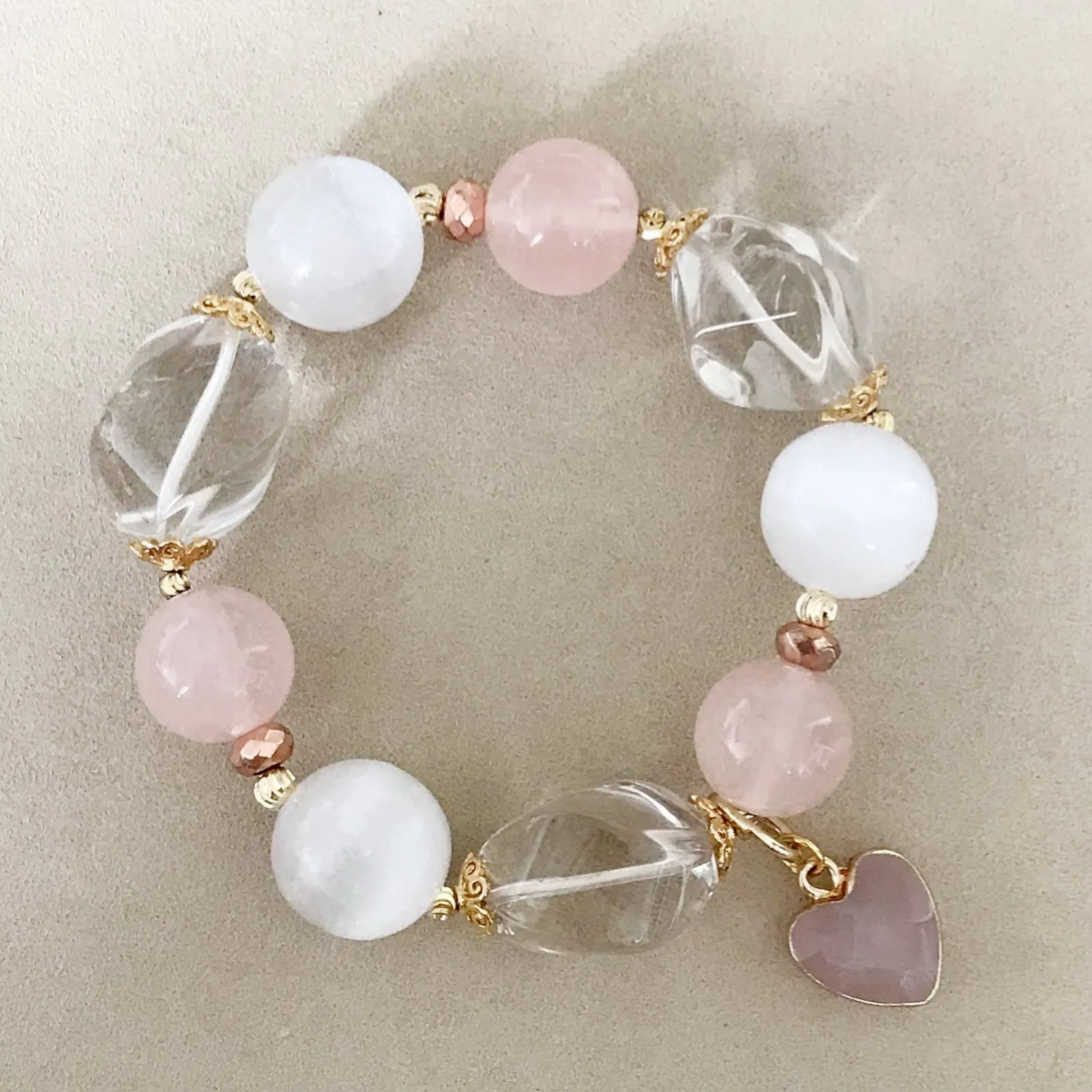 Rose Quartz Heart Charm