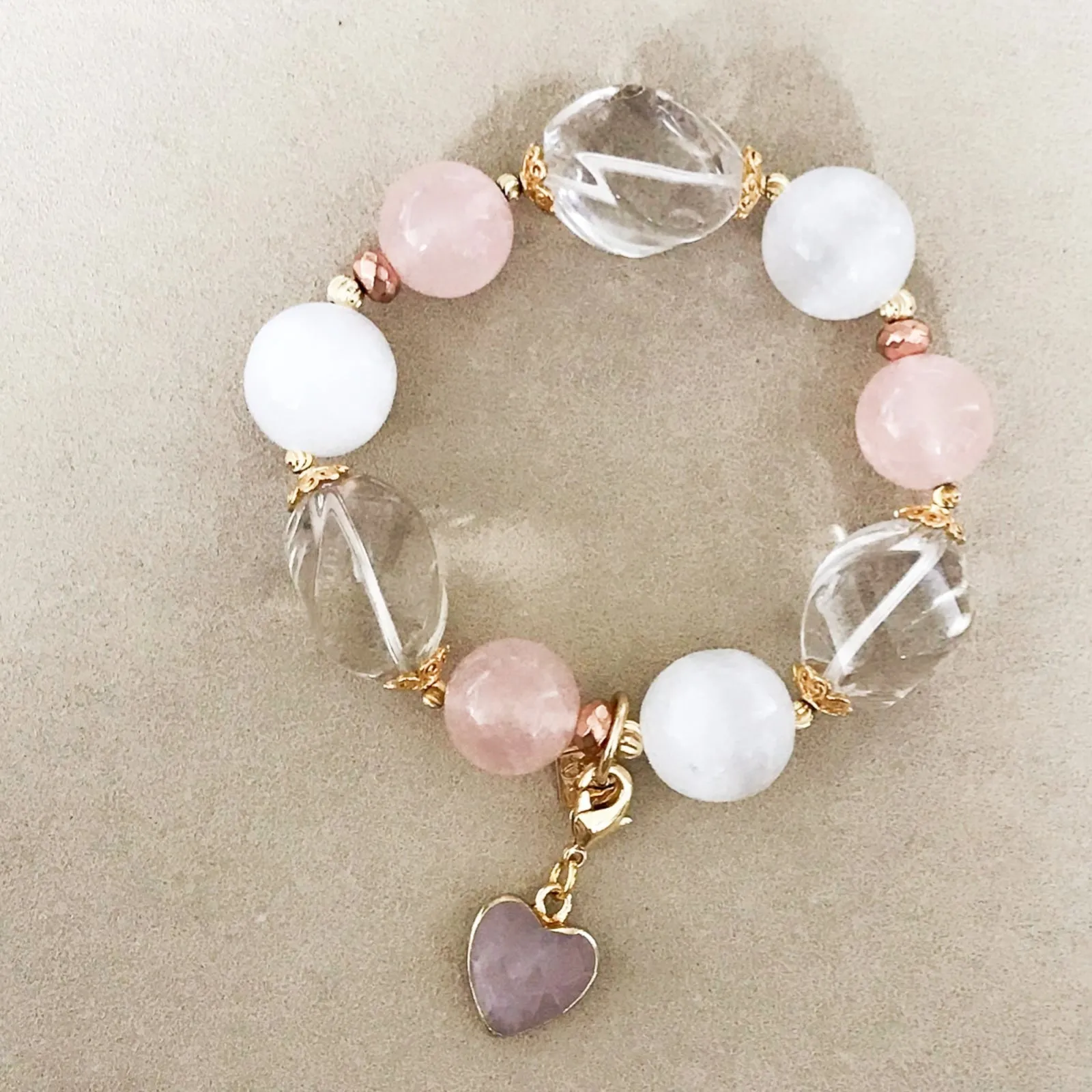 Rose Quartz Heart Charm