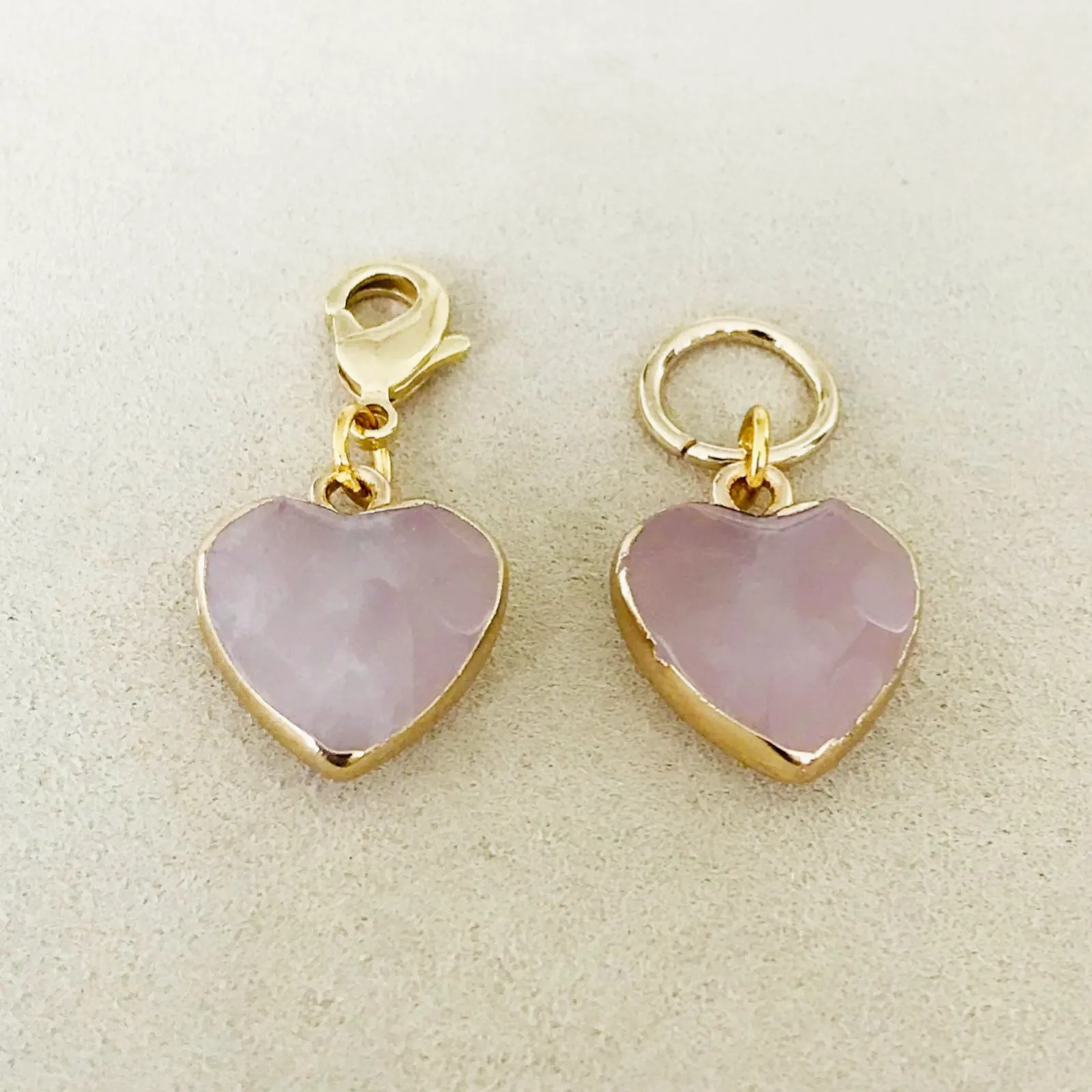 Rose Quartz Heart Charm