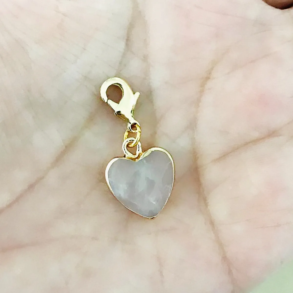 Rose Quartz Heart Charm