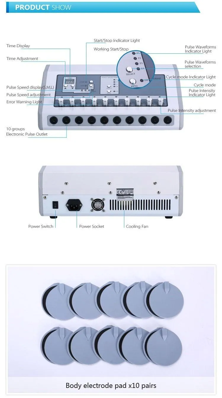 Russian Wave Electric Muscle Stimulatior Body Massage Machine Muscle Stimulation Micro Current Electrode Machine Breast Lifting