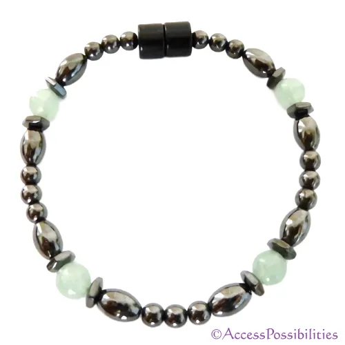 Serpentine Hex And Rice Magnetite Magnetic Anklet