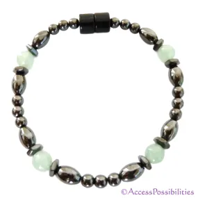 Serpentine Hex And Rice Magnetite Magnetic Anklet