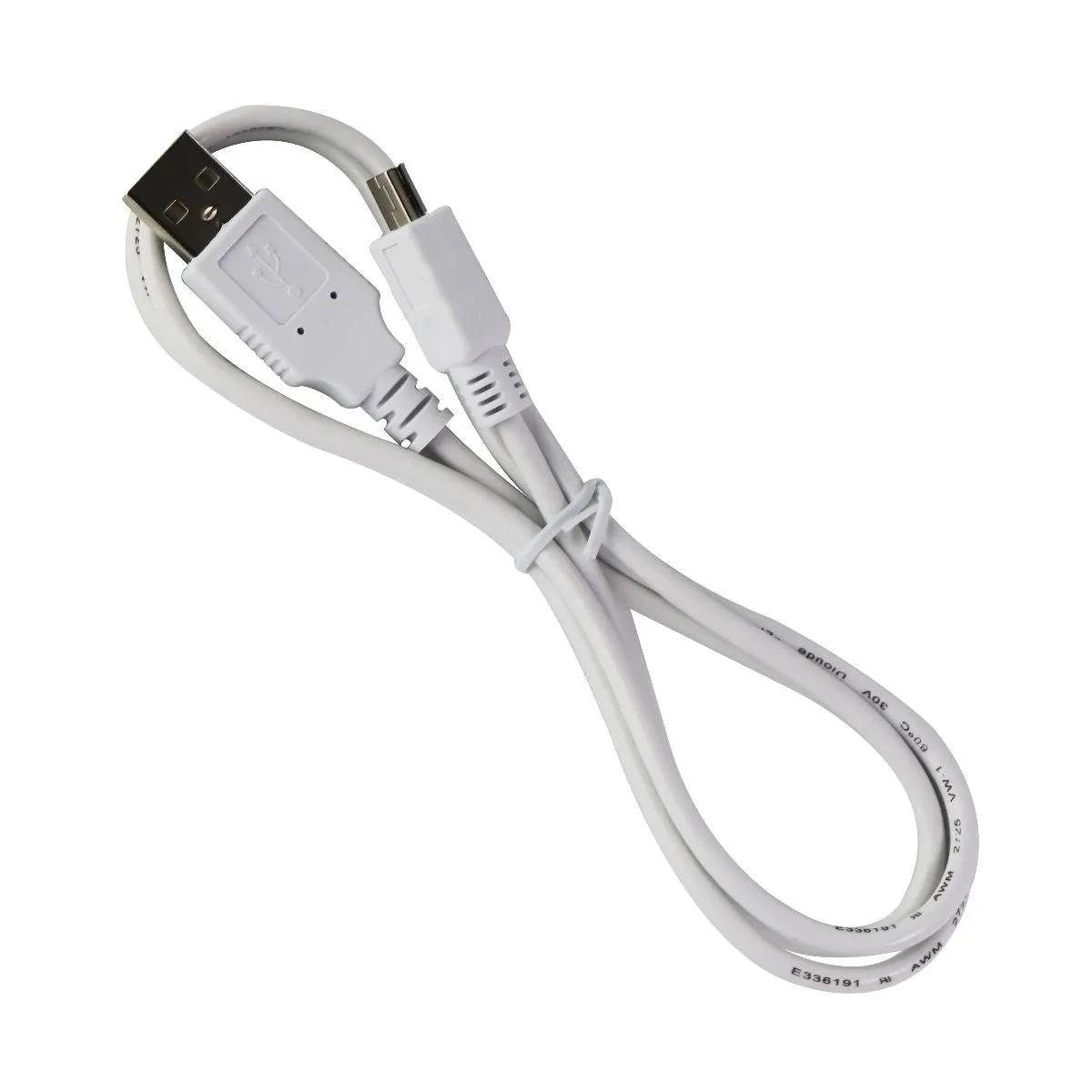 Simple 3-Ft Charge and Sync Cable for Mini USB Devices - White
