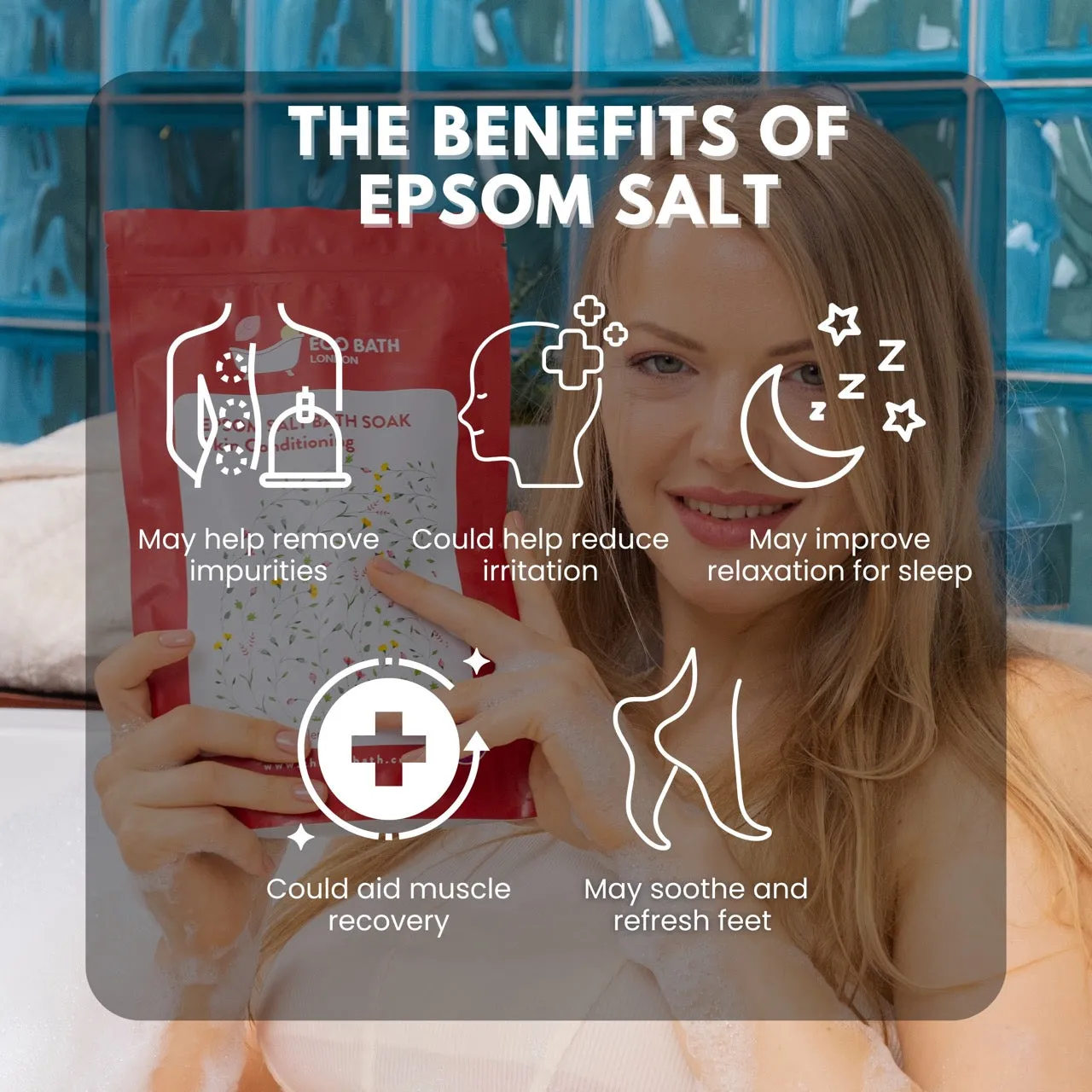 Skin Conditioning Epsom Salt Bath Soak - Pouch