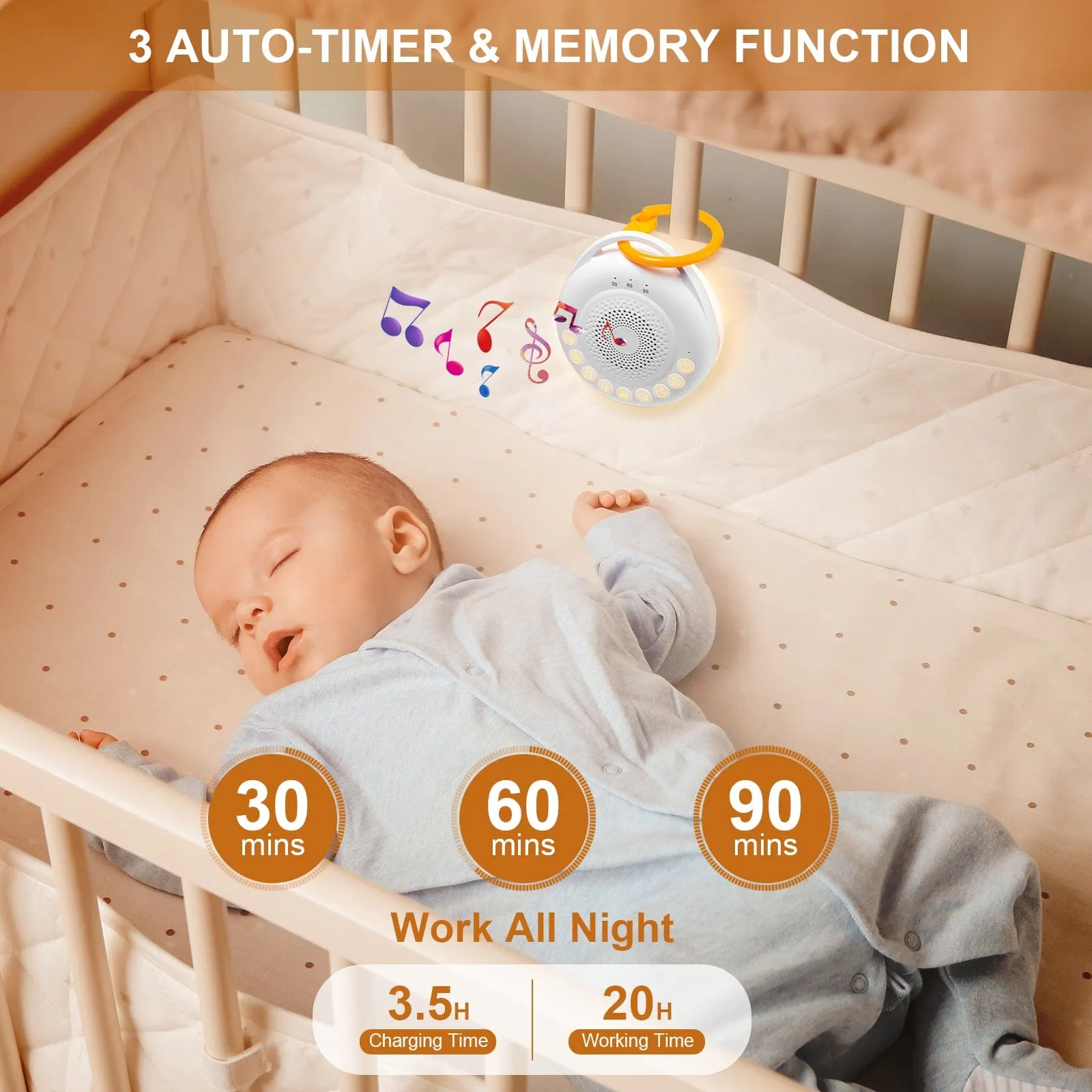 Sleepytot Sleep Portable White Noise Sound Machine & Nightlight