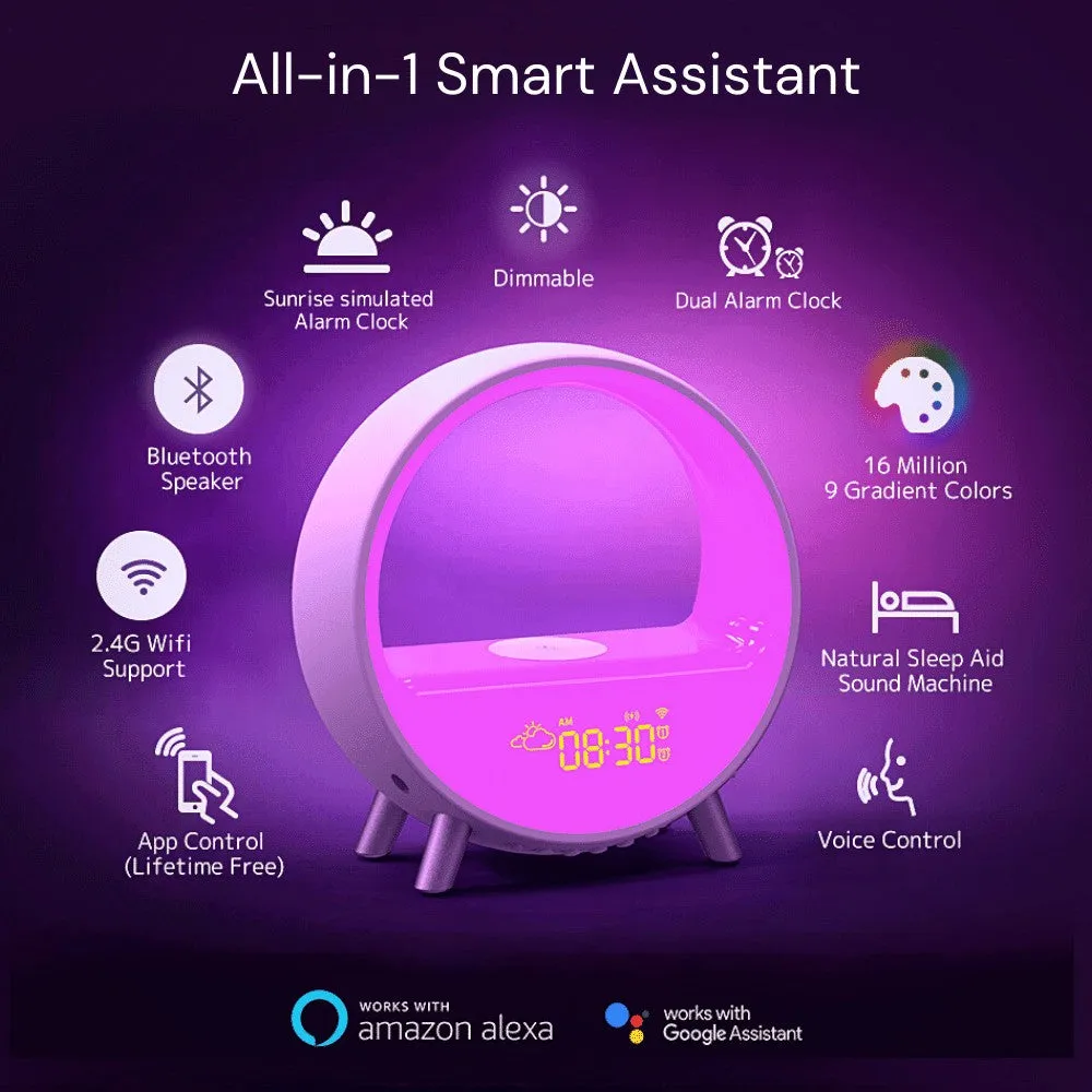 Smart Sleep Alarm Clock with Wireless Charging, Sound Machine - Arches™