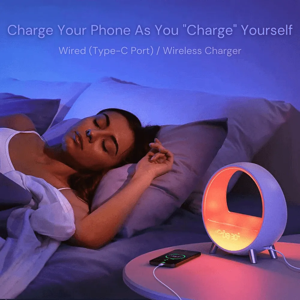 Smart Sleep Alarm Clock with Wireless Charging, Sound Machine - Arches™