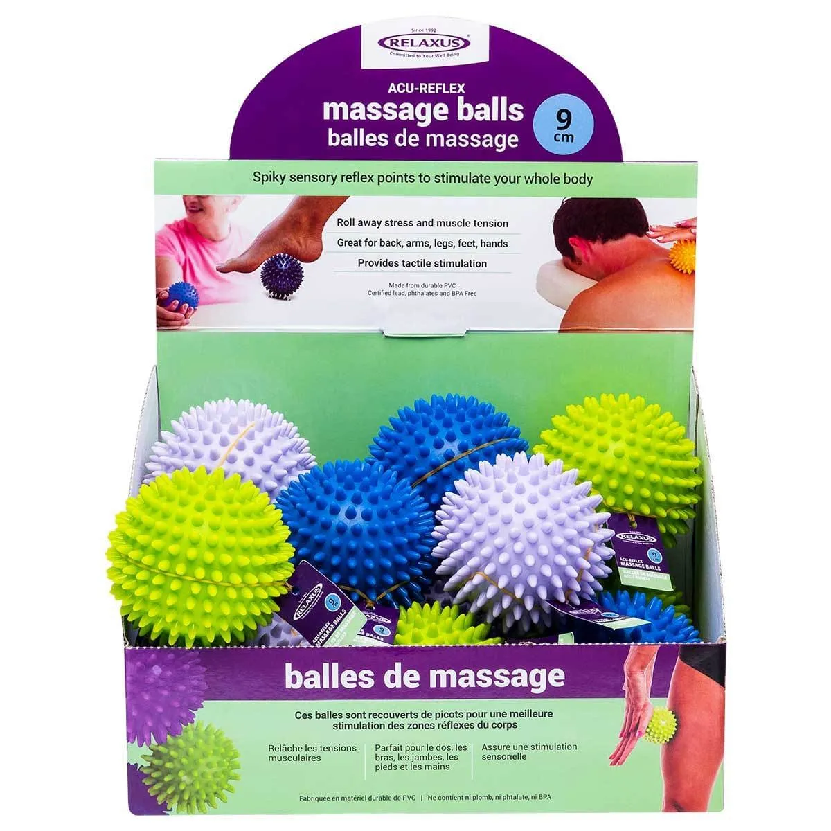 Spiky Massage Balls Displayers of 12