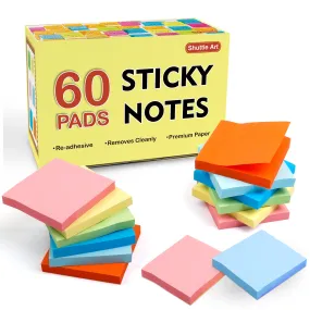Sticky Notes, 6 Assorted Colors, 100 Sheets - Set of 30