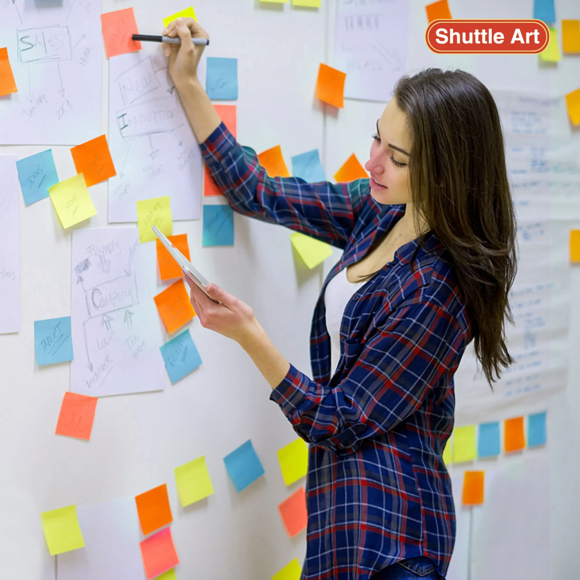 Sticky Notes, 9 Assorted Colors, 70 Sheets - Set of 9