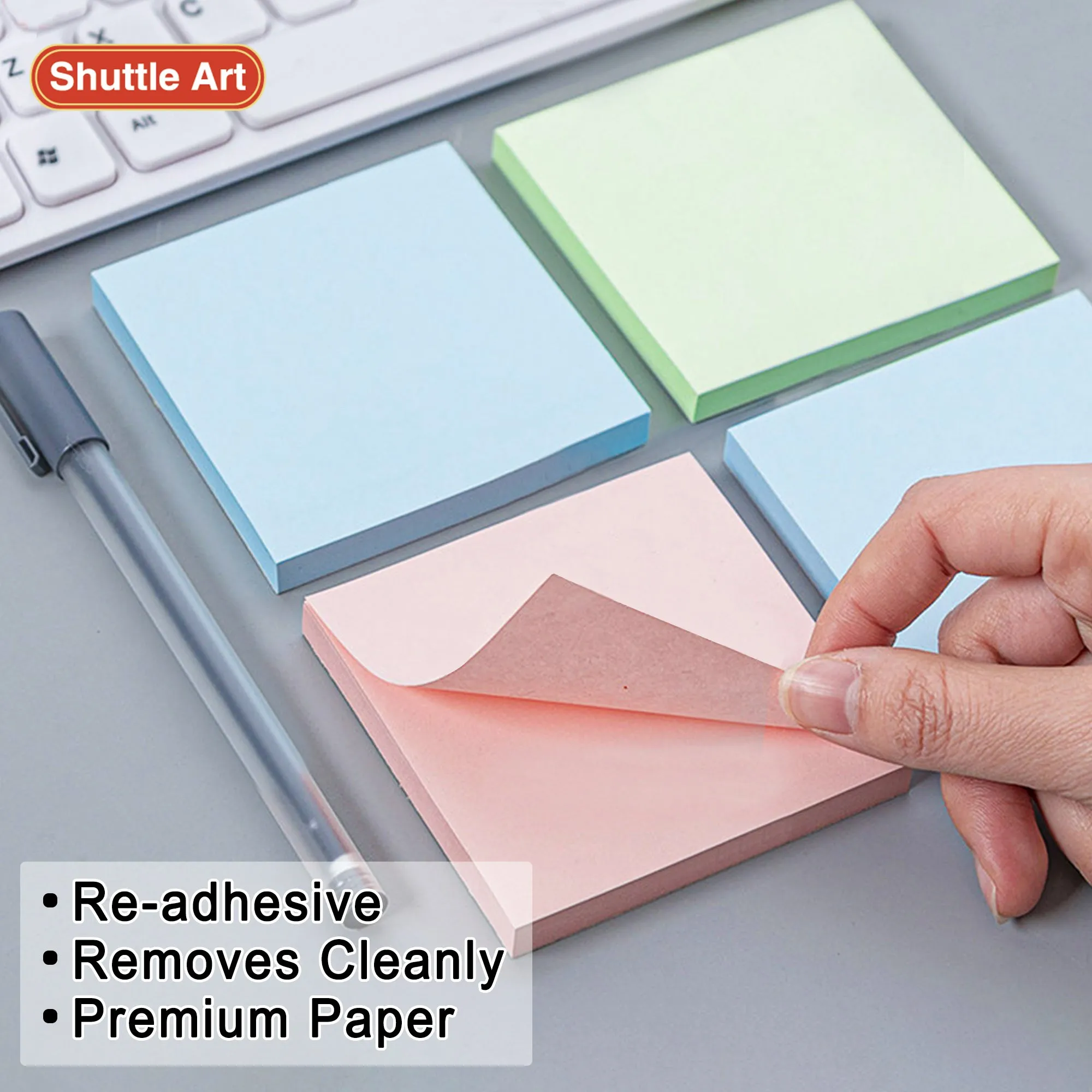 Sticky Notes, 9 Assorted Colors, 70 Sheets - Set of 9