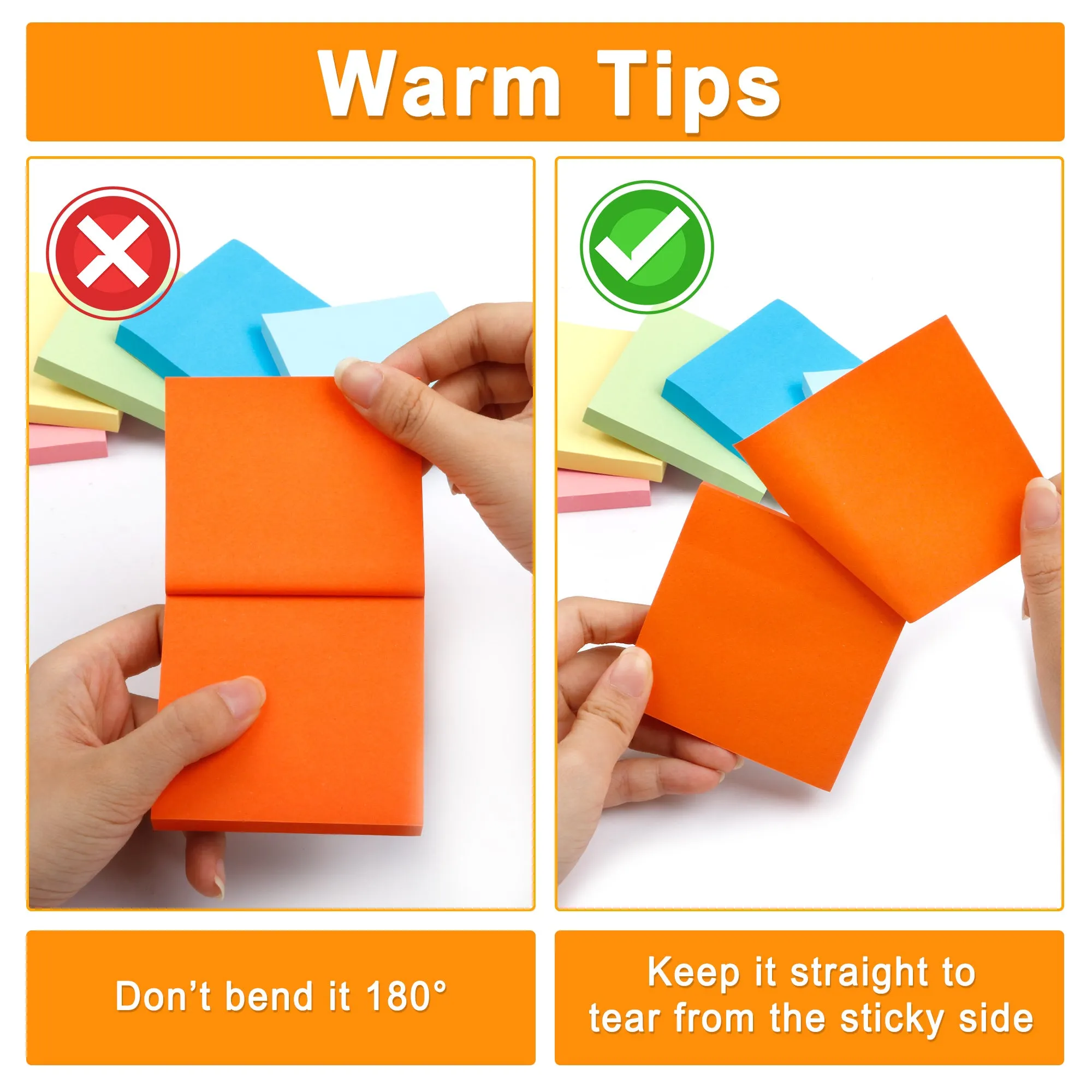 Sticky Notes, 9 Assorted Colors, 70 Sheets - Set of 9