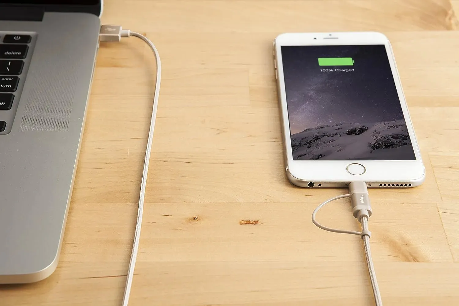 Targus ACC99507AP ALU Series 2-in-1 Lightning and Micro USB Cable (Gold)