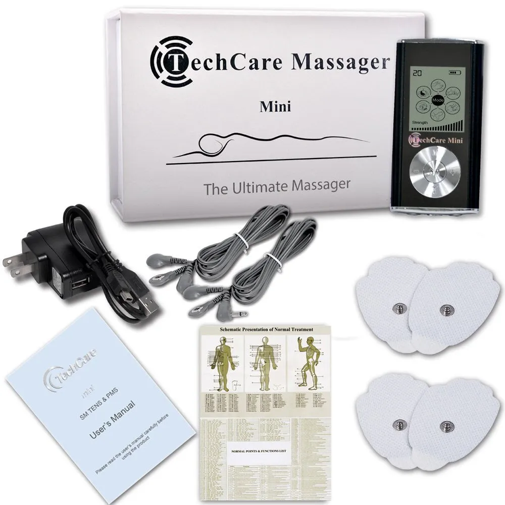 TechCare Mini Tens Massager   Belt   6 Pads