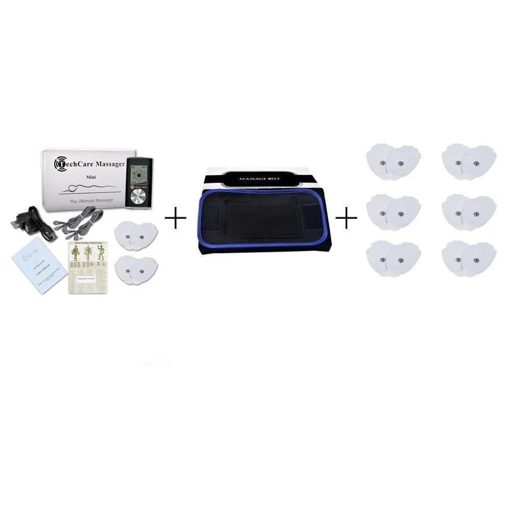 TechCare Mini Tens Massager   Belt   6 Pads
