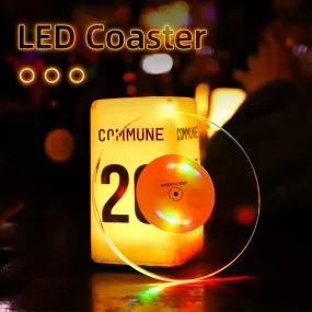 Transparent LED Coaster for Bottle Cup