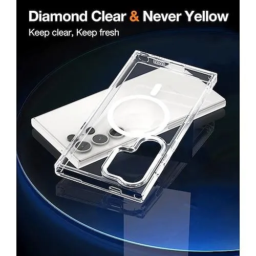Transparent Samsung Galaxy S24 Ultra Case, Support Wireless Charging