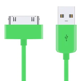USB to 30 Pin Green 1 Metre Charger Cable for iPhone 4