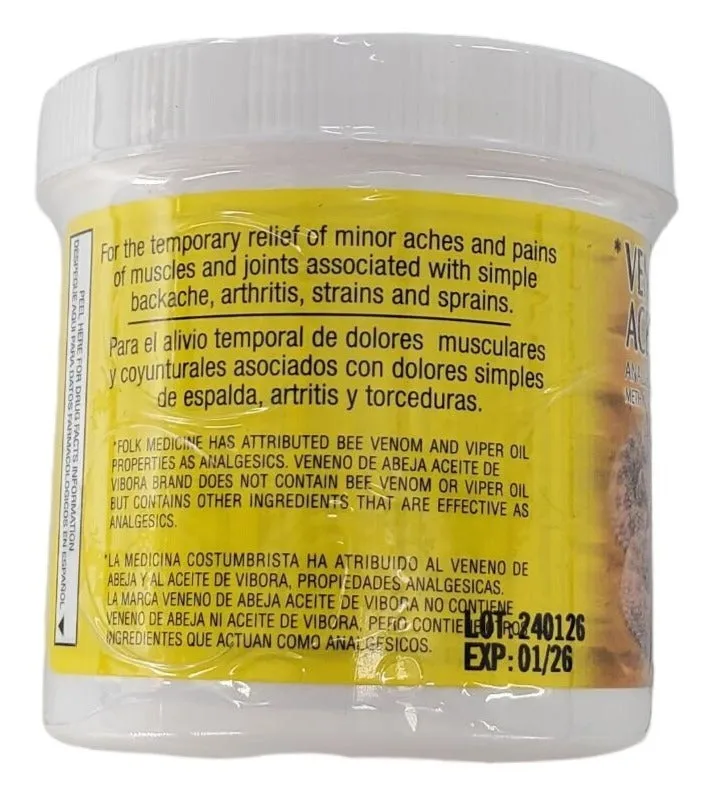 Veneno de Abeja Aceite de Vibora Analgesic ointment 5.29 oz(150G) container