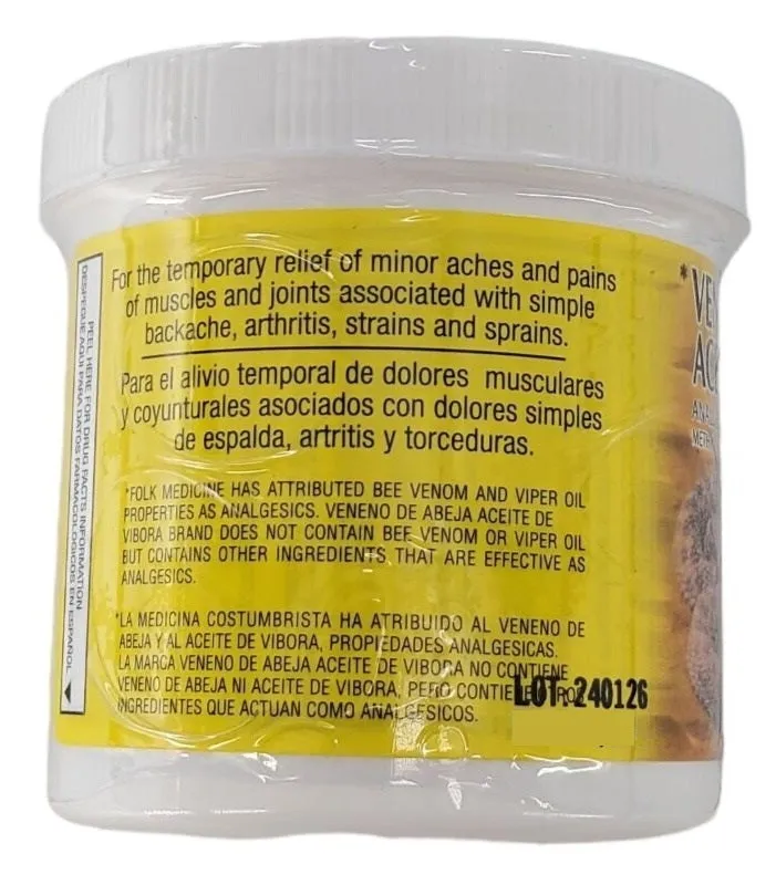 Veneno de Abeja Aceite de Vibora Analgesic ointment 5.29 oz(150G) container