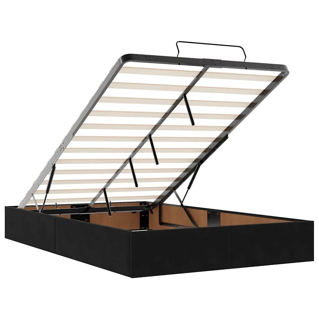vidaXL Ottoman Bed with Mattress & LEDs Black 120x200cm Velvet
