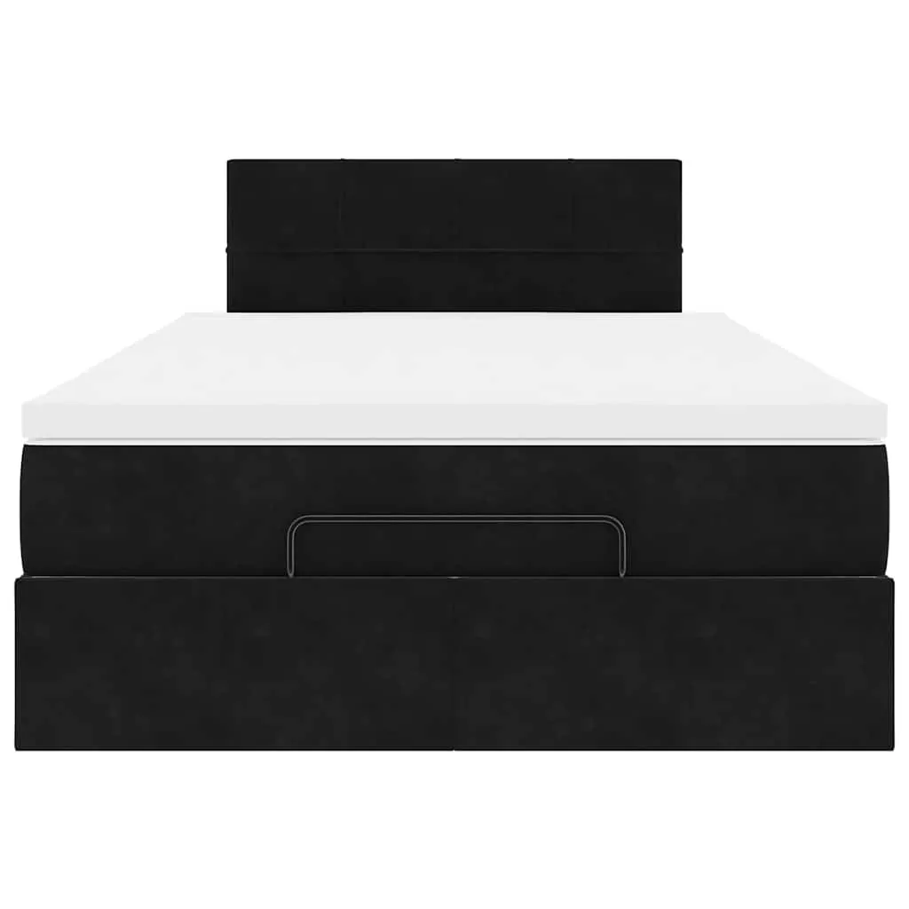 vidaXL Ottoman Bed with Mattress & LEDs Black 120x200cm Velvet