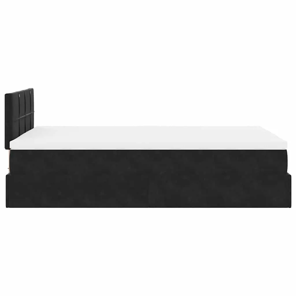 vidaXL Ottoman Bed with Mattress & LEDs Black 120x200cm Velvet