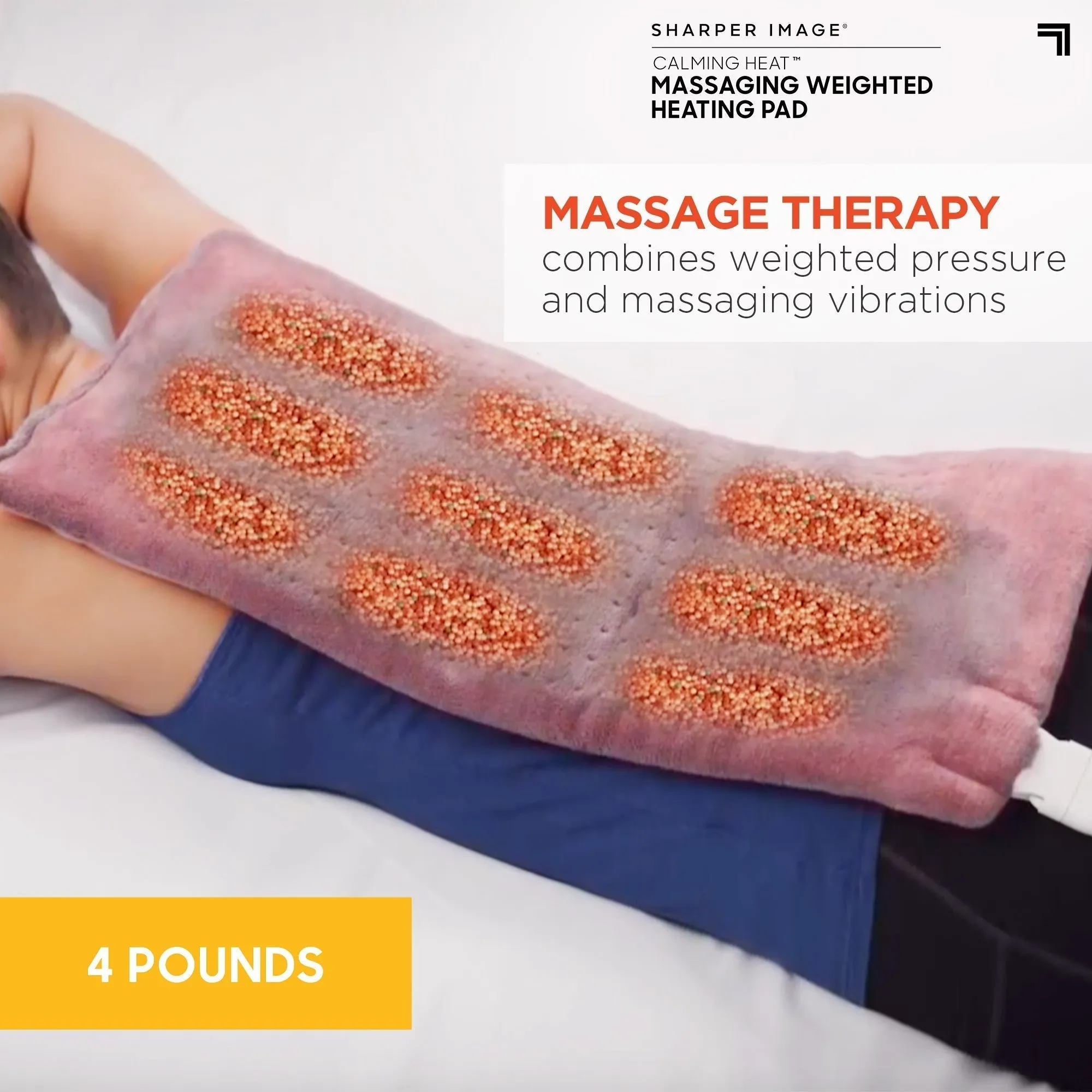 Weighted Massaging Heating Pad 9 Settings By Sharper Image®