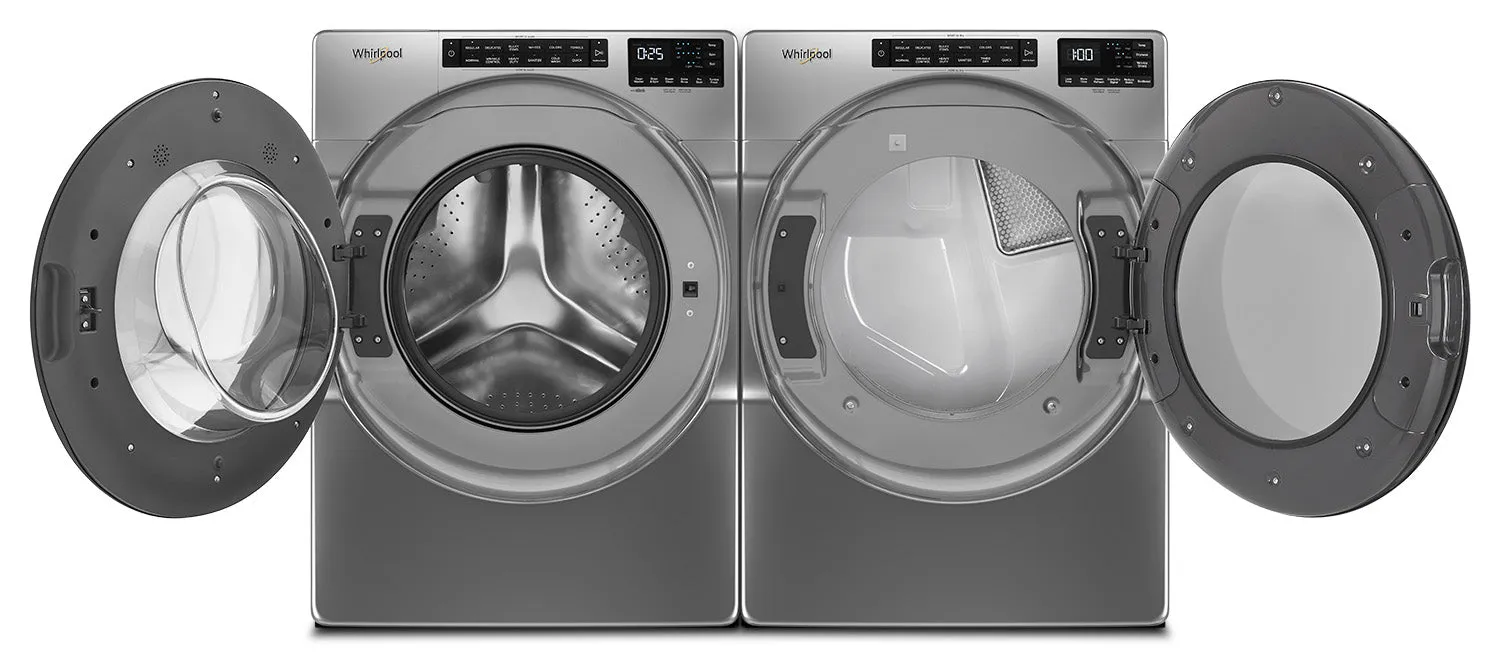 Whirlpool Chrome Shadow Front-Load Washer (5.8 cu. ft.) & Electric Dryer (7.4 cu. ft.) - WFW6605MC/YWED6605MC