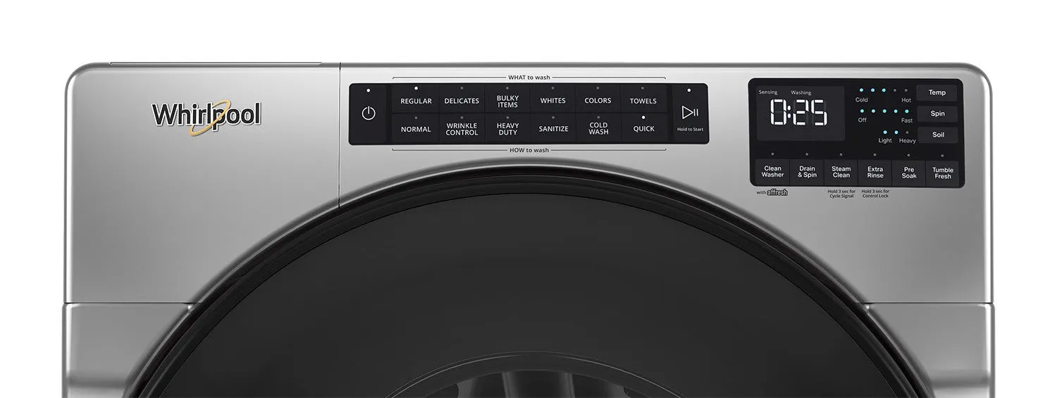 Whirlpool Chrome Shadow Front-Load Washer (5.8 cu. ft.) & Electric Dryer (7.4 cu. ft.) - WFW6605MC/YWED6605MC
