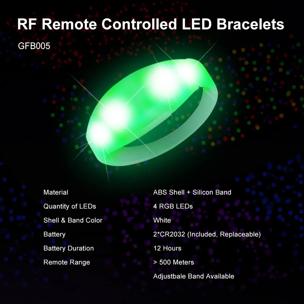 Wholesale Remote Controlled LED Wristbands (400PCS/1 Carton GFB005 Bracelets)