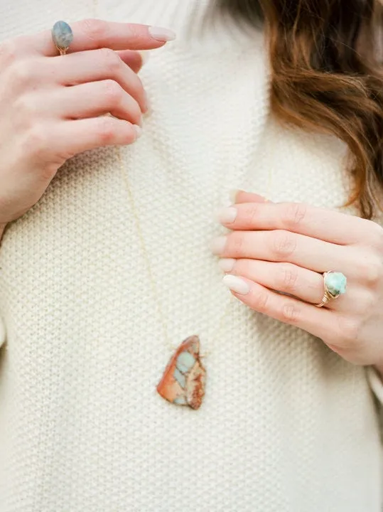 Wire Wrapped Ring | Larimar